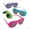 6" Adults 80s Brightly Colored Neon Plastic Sunglasses - 12 Pc.